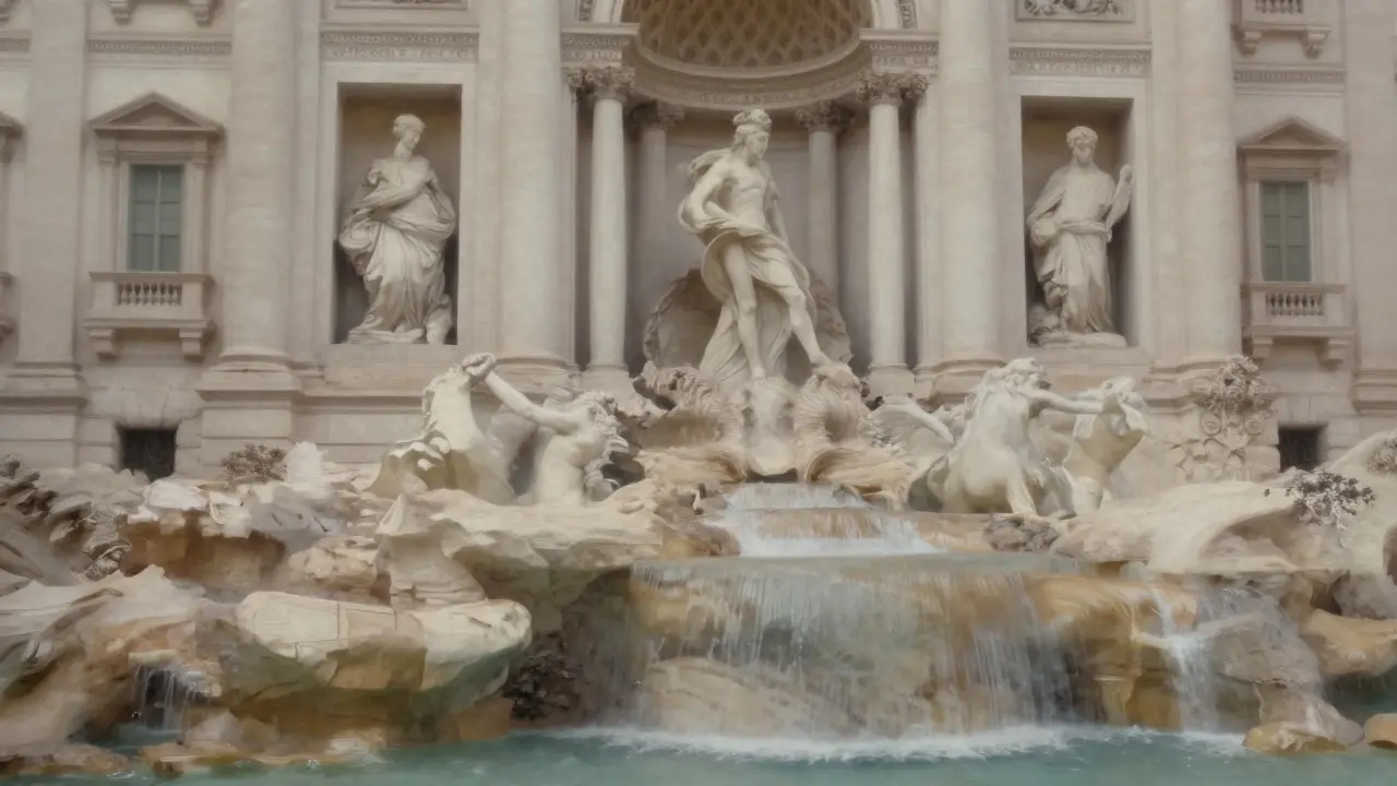 An artistic blend of human form and Roman architecture, where curves of body and stone merge in soft light, symbolizing harmony and flow.